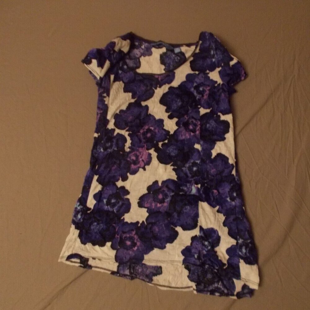Simply Vera Vera Wang Top Women's Size XS Stretch Purple Floral